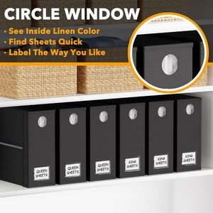 Lot de 6 organiseurs de draps pliables avec fenêtre, pour lits Queen et King, rangement de linge de maison - Product Image 3