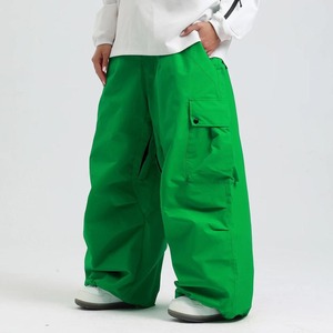 Pantalon cargo imperméable bleu pour homme, taille élastique avec cordon de serrage, idéal pour le snowboard, le ski et les activités de plein air - Product Image 4