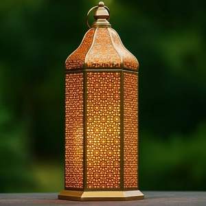 Lanterne LED Ramadan Mubarak, Veilleuse Arabe Rétro, Lanterne Suspendue en Métal Creux pour l'Aïd - Product Image 2