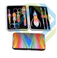 Kit de Belleza para Mujer, Diseño Nuevo de Fábrica, Color Morado, 18 Piezas, para Manicura y Pedicura, Cuidado Personal