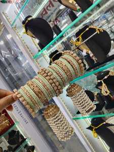 PADMAWATI BANGLES PRIVATE LIMITED High Quality Luxury <b>Tungsten</b> Gold Plated Women's Multi Color Indian Bridal Wedding Party - Product Image 2