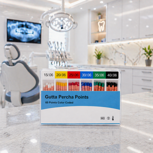 ชุดอุปกรณ์อุดรากฟันแบบกัตตาเพอร์ชา  ชนิดใช้มือ  สำหรับงานทันตกรรมเอ็นโดดอนต์  พร้อมรหัสสีตามมาตรฐาน ISO  ขนาดต่างๆ  แบบเรียว  คลาส 1 สำหรับงานทันตกรรม - Product Image 1