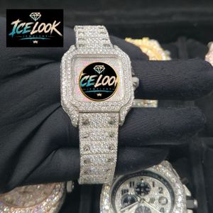 Montre mécanique à cadran carré avec bracelet en cristal et strass, bijou de mode - Product Image 2