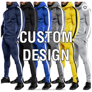 Vente en gros, survêtement élastique coupe ajustée, vêtements de sport 100% coton, survêtement de jogging en polaire pour hommes, survêtements à cordon pour impression - Product Image 1