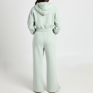 Conjunto de Dos Piezas de Ropa Casual, Top Corto con Cremallera y Pantalones Deportivos Holgados, Traje Deportivo de Color Sólido, Transpirable y a la Moda, Novedad 2026 - Product Image 2