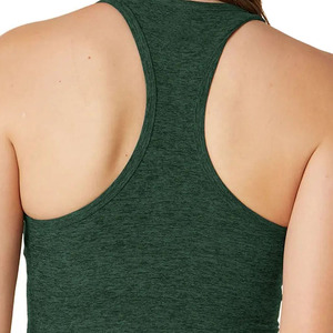 Soutien-gorge de sport vert à col en V et dos nageur pour femme, maintien moyen, sans coutures, respirant, séchage rapide, couleur unie, pour yoga et fitness - Product Image 5
