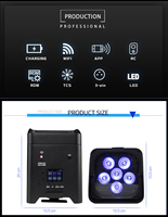 Projecteur de scène LED PAR sans fil rechargeable 6x18W professionnel DMX512 pour DJ, événements et décoration de mariage