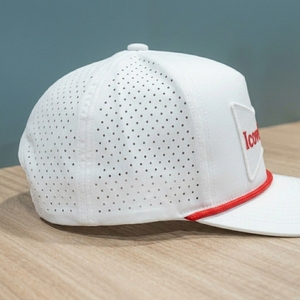 Casquette de golf personnalisée à 5 panneaux perforée découpée au laser avec broderie tissée en corde de golf, marque privée OEM, faible MOQ - Product Image 3