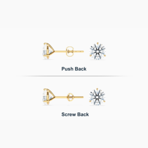 2 Ct Round Cut Lab Grown Diamond Solitaire Unisex <b>Stud</b> <b>Earrings</b> 14k Yellow Gold Luxury Certified Wedding Party Gift <b>Fine</b> - Product Image 3