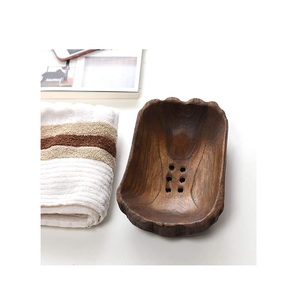 Modern Teak Wood <b>Soap</b> <b>Holder</b> with Heightened Base Design Natural Wooden Color Eco-Friendly Bathroom Product With Amazing Price - Product Image 5