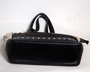 Sac fourre-tout classique en cuir véritable avec poils de vache, couleur unie, fermeture éclair, broderie, sac à main pour femme, sac à bandoulière LHTB-0104 - Product Image 6