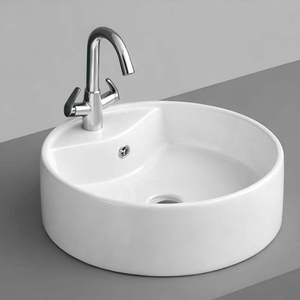 Luxury <b>Round</b> Ceramic Art <b>Basin</b> Countertop Paean Wash Bowl Bathroom Vanity Sink Modern Matte Porcelain Above Counter Lavatory - Product Image 3