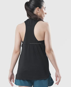 Débardeurs à col rond pour femmes, soutien moyen, en polyester et coton, écologiques, motif uni, broderie Oxford, faible MOQ - Product Image 3