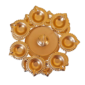 Soporte de hierro decorativo chapado en oro, duradero y ligero, de 2 niveles, para la decoración de templos, hogares, ceremonias Pooja, bodas y eventos. - Product Image 6