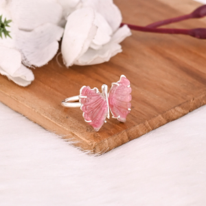 Anillo Hecho a Mano de Plata Sólida 925 para Mujer, Plata de Ley 925 con Turmalina Natural Tallada, Estilo Boho - Product Image 3