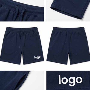 <b>Men's</b> <b>Navy</b> Blue Cotton/Polyester <b>Shorts</b> With Drawstring Casual Breathable Knitted Quick Dry Custom Design High Street <b>Men</b> <b>Shorts</b> - Product Image 6