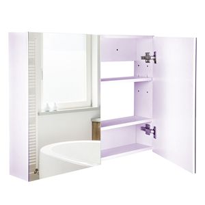 Mobile Bagno Moderno Bianco in MDF con Doppia Anta, Sospeso a Parete, Combinazione Lavabo e Mobile con Rivestimento in PVC per Esterni - Product Image 1