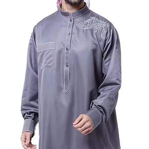 Vêtements Musulmans : Thobe/Jubba Décontractée Arabe pour Hommes, en Polyester Respirant, Coupe Ample, Longueur Ras du Sol, Tenue de Prière – Nouvelle Collection en Ligne - Product Image 4