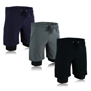 Shorts de sport pour homme, taille mi-haute, en coton, doux, respirants, avec poches, style décontracté, en tissu tricoté AI-SH-47 - Product Image 4