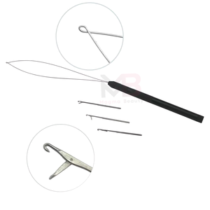 Kit d'outils professionnels pour extensions de cheveux avec étui en cuir, instruments en acier inoxydable et en métal, taille personnalisée - Product Image 5