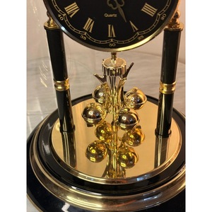 Brass Desk <b>Clock</b> Circular Traditional Design Quartz Movement Battery Operated Needle Display Hourly <b>Chiming</b> - Product Image 5