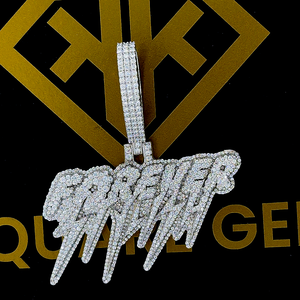 Pendentif Hip Hop personnalisé avec nom et numéro sur mesure, plaqué or, moissanite, argent sterling 925, bijoux de fête - Product Image 3