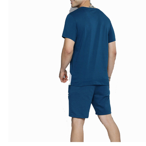 Ensemble de shorts de sport d'été 100 % coton pour hommes, t-shirt uni épais et short, taille personnalisée, ensemble décontracté d'été pour hommes - Product Image 3