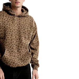 Unisex Cotton Fleece Streetwear Hoodie <b>Leopard</b> <b>Print</b> <b>Sweatshirt</b> Custom Logo OEM Bulk Supplier - Product Image 2