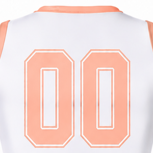Ensemble uniforme de cheerleading sans manches sublimé pêche clair, haut et jupe pour équipe sportive, tenue de sport pour entraînement, performance et compétition - Product Image 5