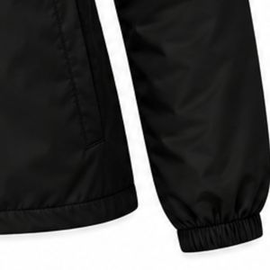<b>Black</b> Gold Blue Greek Letter Embroidered Coach Jacket Custom Crest Button Up <b>Windbreaker</b> with Ribbed Cuffs Drawstring Hem - Product Image 2