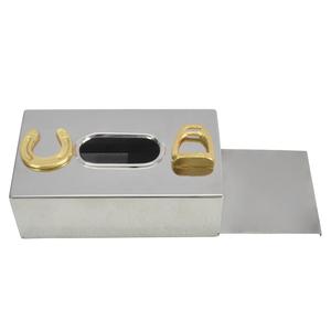 Nickel Polish Metal Tissue <b>Holder</b> Gold Horse <b>Shoe</b> And Stirrup Design Decorative Napkin Box Restaurant Supplies Napkin <b>Holder</b> - Product Image 6