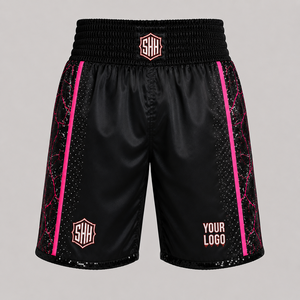 Shorts de boxe unisexes en satin vert métallisé personnalisés, shorts de combat professionnels, logo sur le devant, séchage rapide, design étoile en strass - Product Image 4