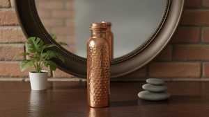 ขวดน้ำทองแดงตีขึ้นรูปด้วยมือ |   กระติกน้ำอายุรเวทแบบกันรั่ว - Product Image 6