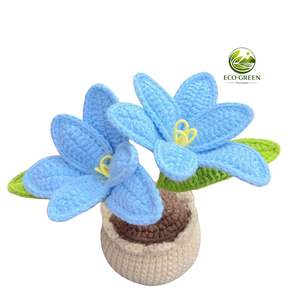 Pot de fleurs en crochet fait main « Ne t'oubliez pas » avec cœur, cadeau d'accompagnement émotionnel pour la fête des mères, décoration d'anniversaire - Product Image 1