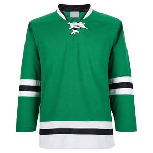 Design personnalisé vert blanc maillot de hockey sur glace impression numérique adultes unisexe vêtements de sport respirant séchage rapide entraînement de compétition - Product Image 1