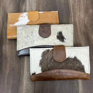 Nueva Cartera de Cuero Vacuno con Pelo 2025, Cartera de Mano para Mujer, Estilo Occidental, Cuero Genuino, Cartera Bifold Multiusos de Diseñador - Product Image 5