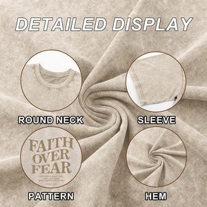 T-shirts graphiques streetwear vintage unisexe en coton délavé à l'acide, coupe oversize, imprimé lettres positives, vêtements d'été - Product Image 6