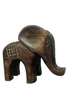 Handmade Wooden <b>Elephant</b> Figurine Animal Sculpture Dark Wood <b>Decorative</b> Desk Ornament for Home Gift Shop - Product Image 4