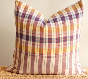 Housse de coussin décorative 100 % coton tissé à carreaux, housse de coussin de canapé en coton teint en fil à carreaux, couvre-coussin tissé à carreaux - Product Image 2