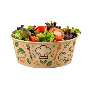 New Design Large 500ml Paper Salad <b>Bowl</b> Lid Full Color Printing Home Bulk Compostable Party Meal <b>Bowl</b> Restaurants Delivery Shops - Product Image 2