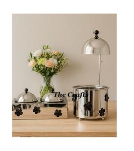 Juego de Tres Recipientes para Calentar Comida de Acero Inoxidable, Tamaño Personalizado, Calidad Superior, Estilo Clásico, para Servir en el Hogar y en Bodas - Product Image 2