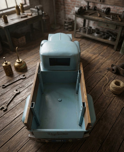 Camioneta Coleccionable Don Julio 1942, Decoración Metálica Azul Vintage para la Cueva del Hombre, Bar o Hogar - Product Image 2