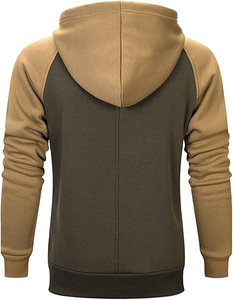 <b>Top</b> Selling Hoodies for Men Pullover <b>Raglan</b> Long Sleeves Color Block Fleece Drawstring Casual Designer Hoody <b>Tops</b> with Pockets - Product Image 2