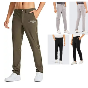 Men's Olive Green Quick Dry Elastic Waist Jogger <b>Pants</b> With Side Pockets Casual Lightweight <b>Summer</b> Fit - Product Image 1