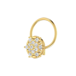 AJRETAIL จิวเวลรี่ติดจมูกทองคำ 14K ประดับเพชรธรรมชาติ 0.06 กะรัต ทรงบริลเลียนท์คัต สไตล์ชาติพันธุ์ สำหรับงานแต่งงาน/งานหมั้น - Product Image 4