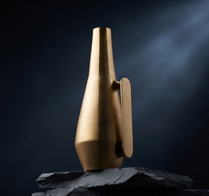 Jarrón Dorado Metálico Contemporáneo, Diseño Modernista Único con Asa, Florero Alto para Decoración de Interiores de Sala de Estar, Suministro al por Mayor - Product Image 2