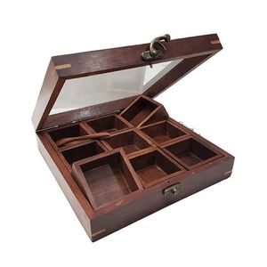 Natural Wooden <b>Spice</b> <b>Box</b> Traditional Masala Dabba Multi Section Kitchen Storage Container for Daily Cooking For Sale - Product Image 1