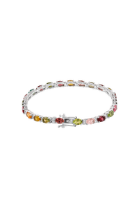 Pulsera de Turmalina Multicolor y Circonita Cúbica en Plata de Ley 92.5 KLSB-20305 - Product Image 3