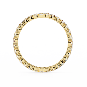Bague en or jaune 10k 14k 18k avec diamants ronds à bords festonnés, pour anniversaire, alliance éternelle - Product Image 3