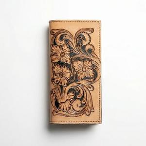 Custom Luxury Vintage Style Hand Tooled Florals Carved On <b>RFID</b> <b>Blocking</b> 100% Genuine Leather ID Credit Card Holder Bifold <b>Wallet</b> - Product Image 5